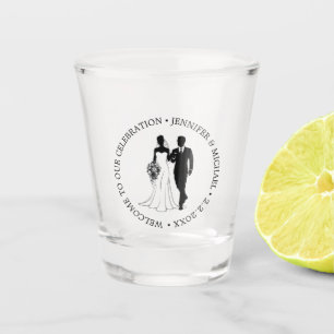 elegant minimal typography wedding couple modern  shot glass