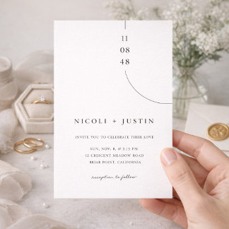 Elegant Minimal Typography Wedding Invitation