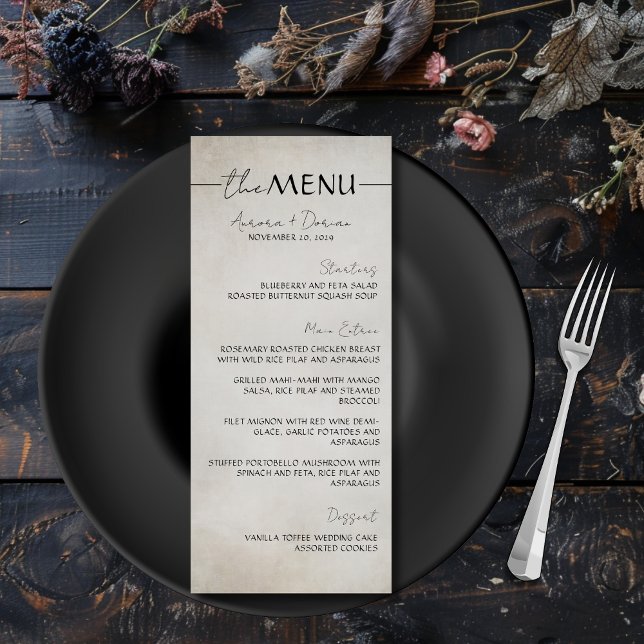 Elegant Minimal Typography Wedding Menu (Creator Uploaded)