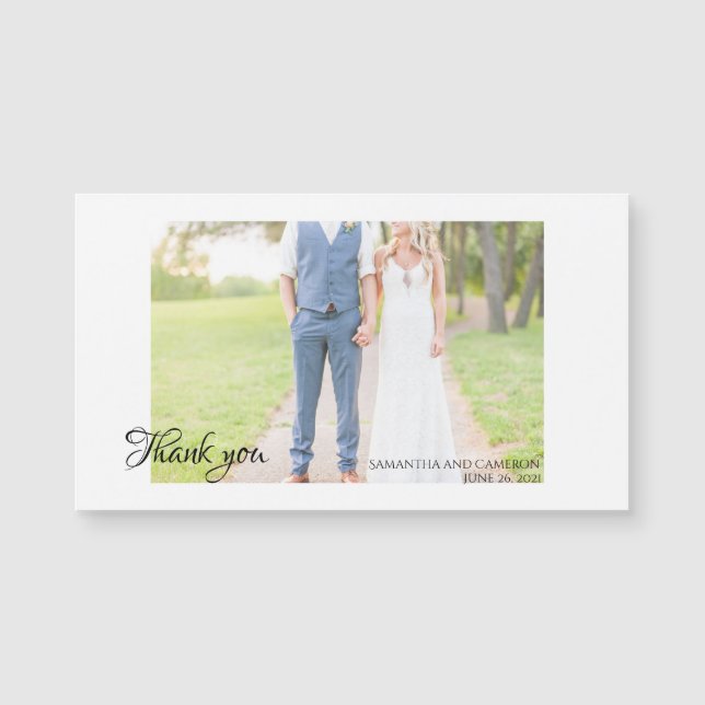 Elegant Minimal Typography Wedding Photo (Front)