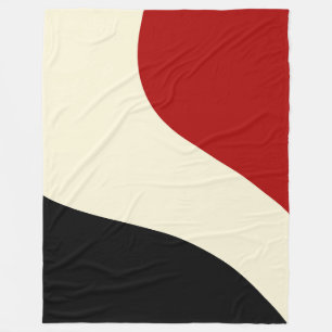 Elegant minimal wave in Red, Black, and Cream Fleece Blanket