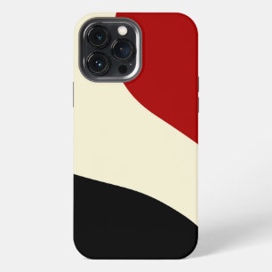 Elegant minimal wave in Red, Black, and Cream iPhone 13 Pro Max Case