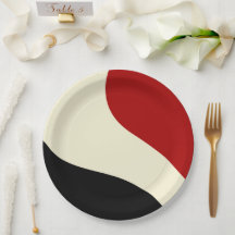 Elegant minimal wave in Red, Black, and Cream