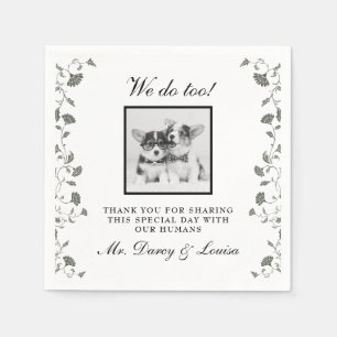Elegant Minimal We Do Too Dog Pet Kids Wedding Napkin