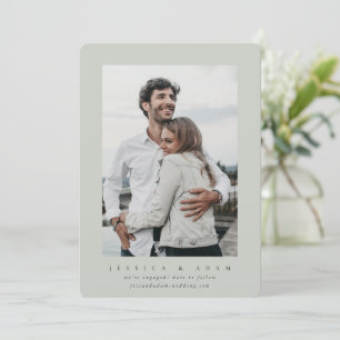 Elegant Minimal We’re Engaged! Photo Announcement