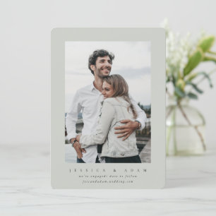 Elegant Minimal We’re Engaged! Photo Announcement