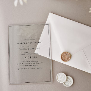 Elegant & Minimal Wedding  Acrylic Invitations