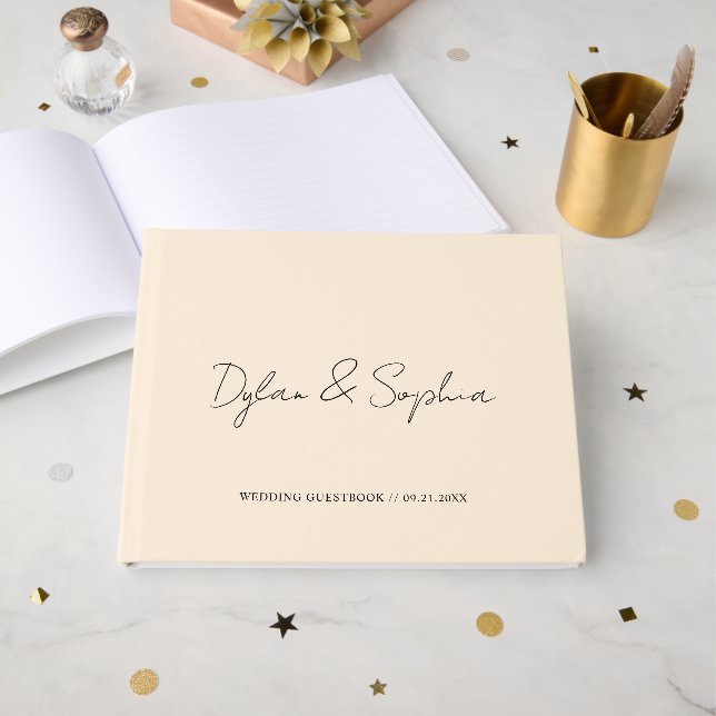 Elegant Minimal Wedding Engagement Party Signning Guest Book (Front Open)
