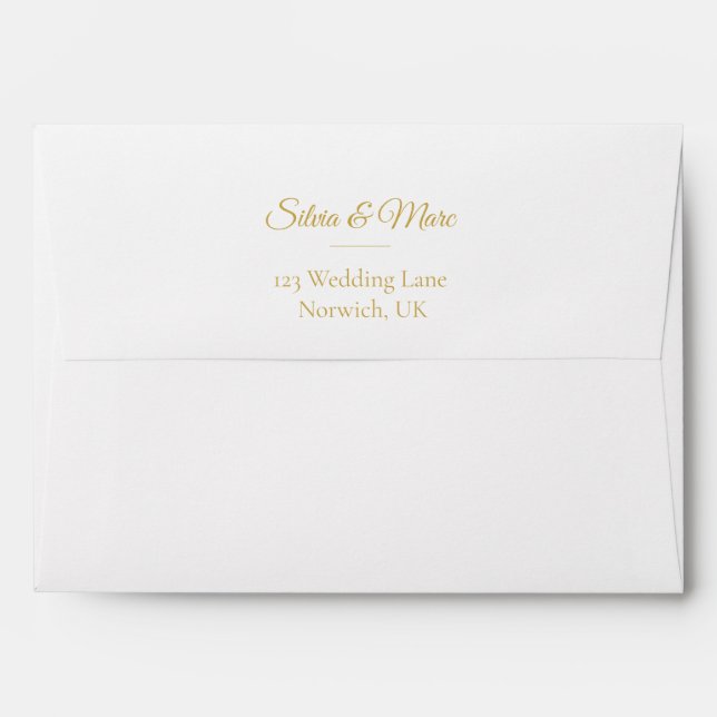 Elegant Minimal Wedding Envelope Return Address (Back (Top Flap))