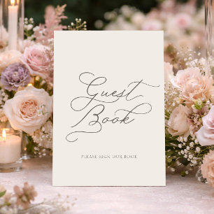 Elegant Minimal Wedding Guest Book Sign Invitation