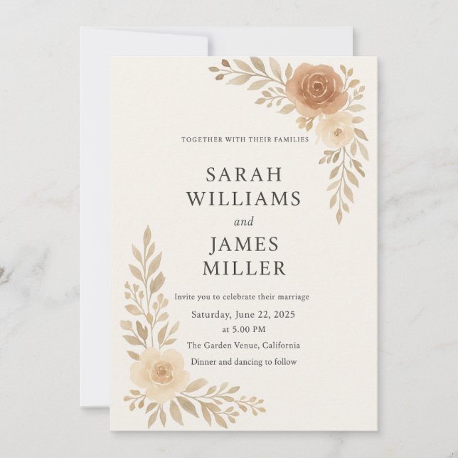 Elegant Minimal Wedding Invitation (Front)