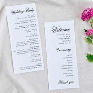 Elegant Minimal Wedding Programme