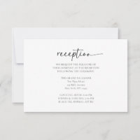 Elegant Minimal Wedding Reception Enclosure Card