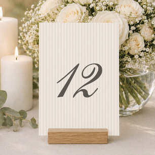 Elegant Minimal Wedding Table Number Card