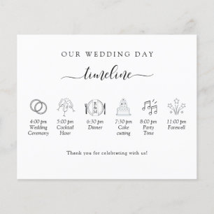 Elegant Minimal Wedding Timeline, Program