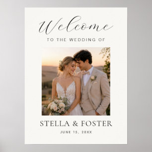 Elegant Minimal Wedding Welcome Photo Sign