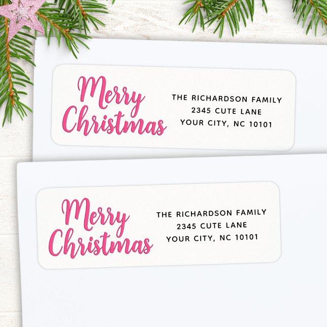 Elegant Minimal White and Pink Merry Christmas (Creator Uploaded)