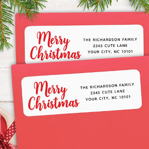 Elegant Minimal White and Red Merry Christmas