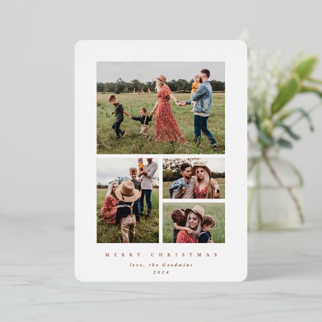 Elegant Minimal White Frame 4 Photo (Standing Front)