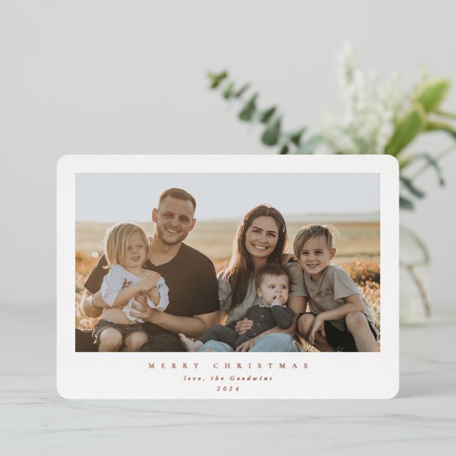 Elegant Minimal White Frame Single Photo (Standing Front)