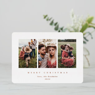 Elegant Minimal White Frame Triple Photo