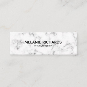Elegant minimal white marble professional mini business card