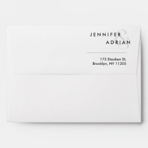 Elegant Minimal White Modern Wedding Envelope