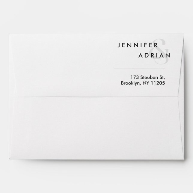 Elegant Minimal White Modern Wedding Envelope (Back (Top Flap))