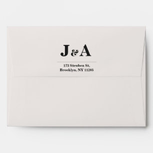 Elegant Minimal White Modern Wedding Envelope