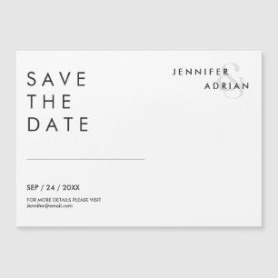 Elegant Minimal White Modern Wedding Save The Date