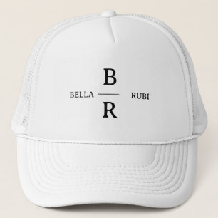 Elegant Minimal White Wedding Monogram Trucker Hat
