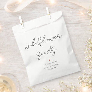 Elegant Minimal Wildflower Seed Packet Wedding Favour Bags