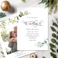 Elegant Minimal, With/Out Photo Greenery Wedding