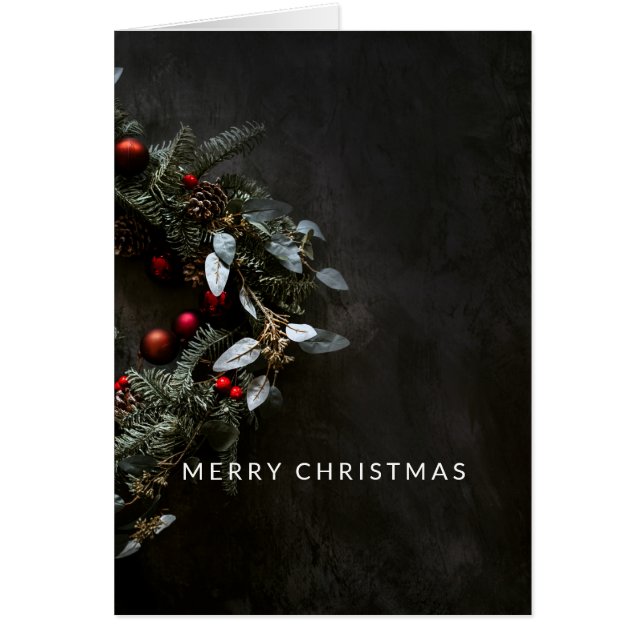 Elegant, Minimal Wreath Merry Christmas (Front)