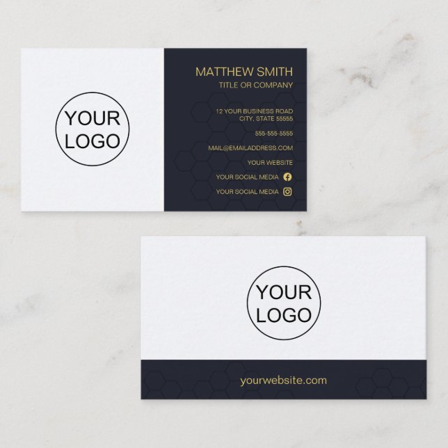 Elegant Minimalism Custom Logo Business Card (Front/Back)