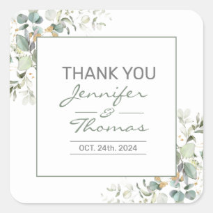Elegant, minimalism, green leaves Stickers