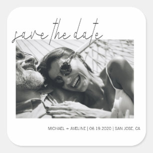 Elegant Minimalism ⎥Photo Save The Date Sticker