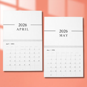 Elegant Minimalist 2026 Calendar