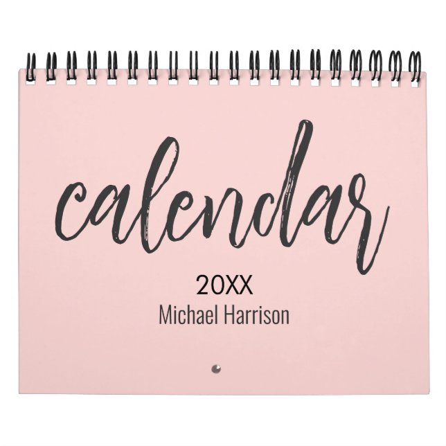 Elegant Minimalist 2026 Calendar – Blush & black  (Cover)