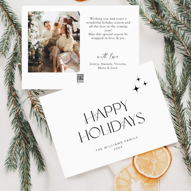 Elegant Minimalist 3 Photo Christmas Greeting Holiday Card (Creator Uploaded)