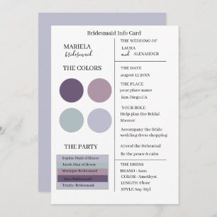 Elegant Minimalist Amethyst Bridesmaid Invitation