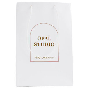 Elegant Minimalist Arch Cream Business Paper Gift Medium Gift Bag