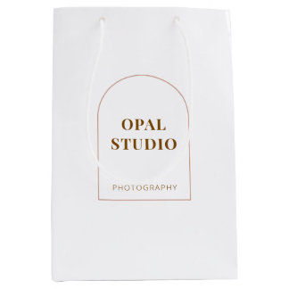 Elegant Minimalist Arch Cream Business Paper Gift  Medium Gift Bag