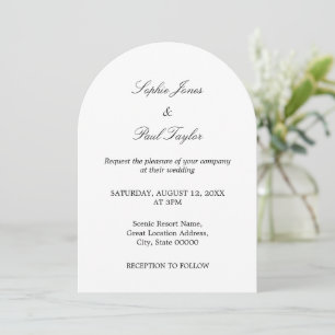 Elegant Minimalist Arch Wedding Invitation
