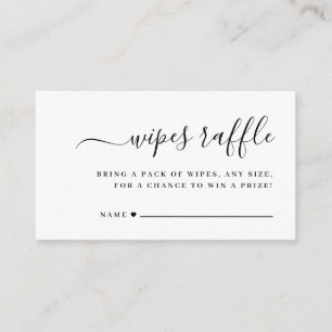 Elegant Minimalist Baby Wipes Raffle Enclosure Card