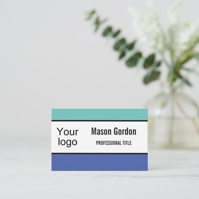 Elegant, minimalist badge business card (Standing Front)