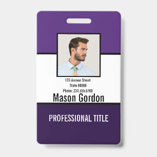 Elegant, minimalist badge ID badge