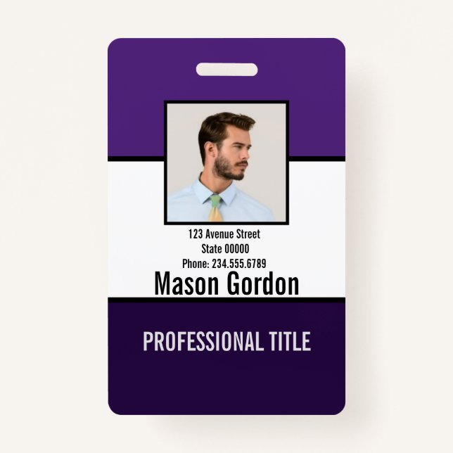 Elegant, minimalist badge ID badge (Front)
