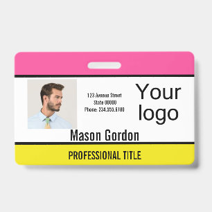 Elegant, minimalist badge ID badge