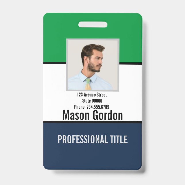 Elegant, minimalist badge ID badge (Front)
